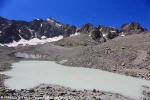 glacier d'arsine et lac d'arsine