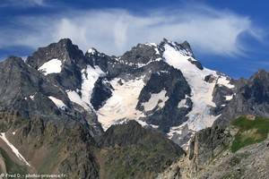 vue sur le glacier du Lautaret et la Meije