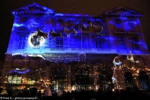 video mapping sur la mairie de Marseille pour No&euml;l 2025