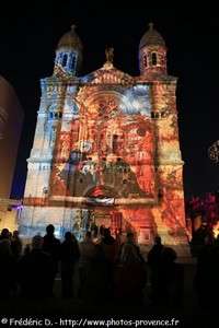 projection sur la Basilique Notre Dame de la Victoire