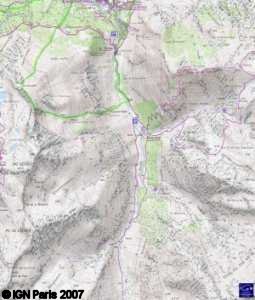 carte de randonnée de la vallée de navette